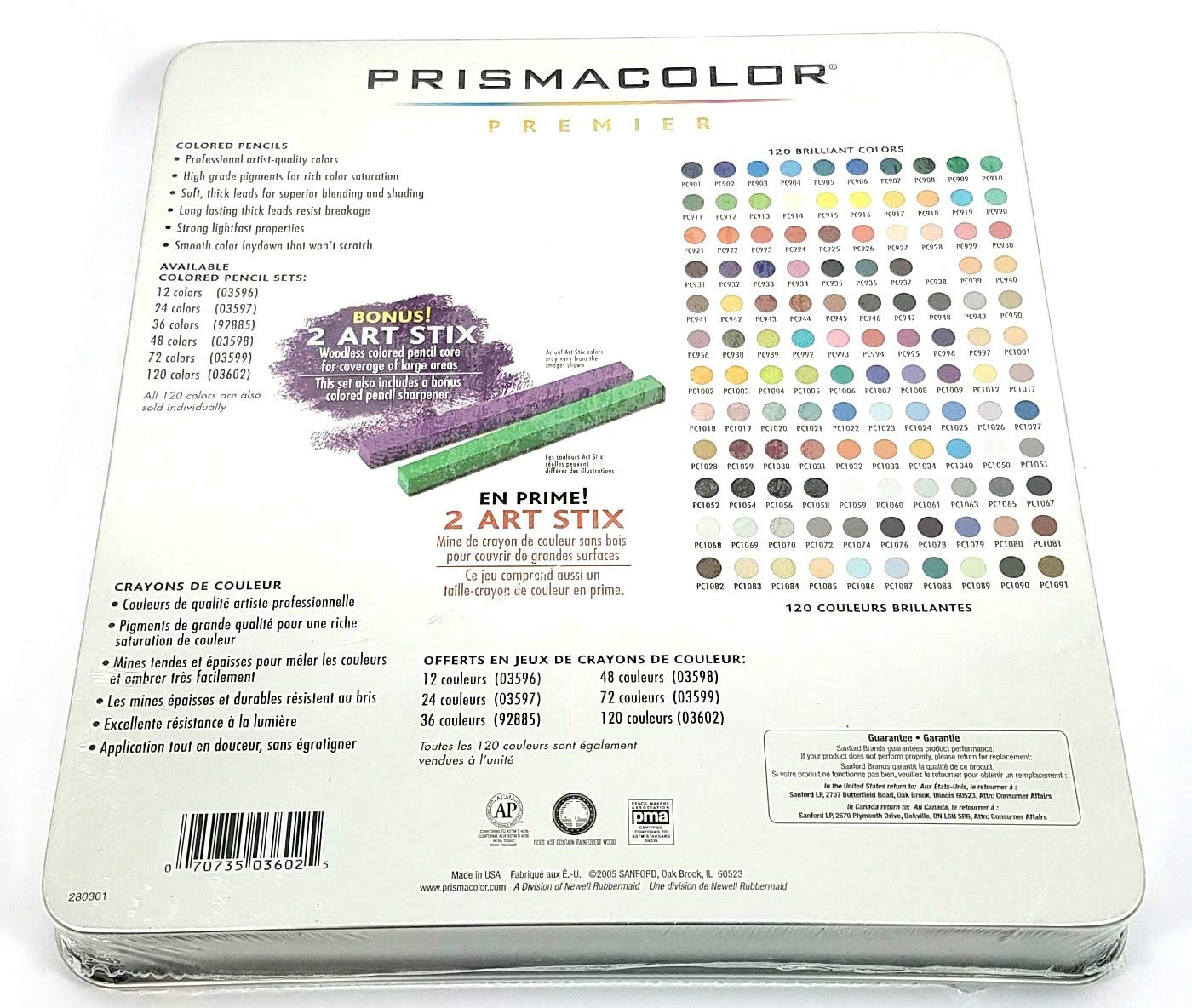 Amazon | Prismacolor アート鉛筆 120色セット (3602TN) | 色鉛筆